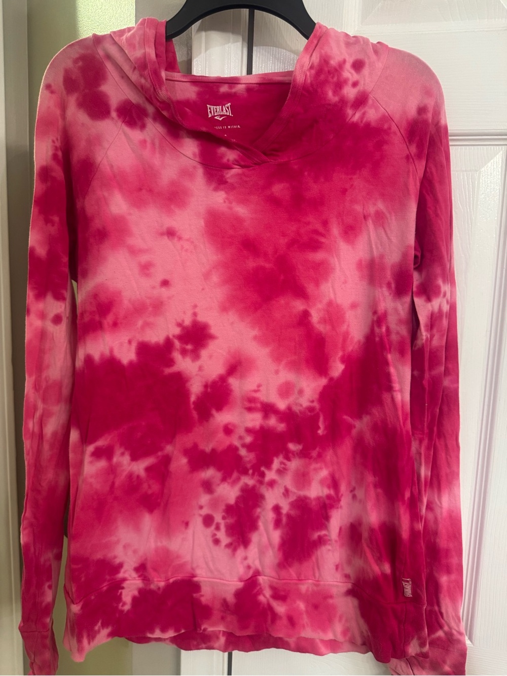 Vintage Everlast Hot Pink Tie-Dye Pullover‎ Hoodie Large